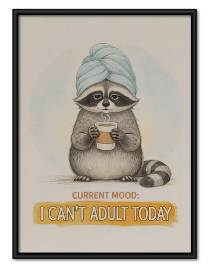 Current Mood Cannot Adult Cat Wall Art