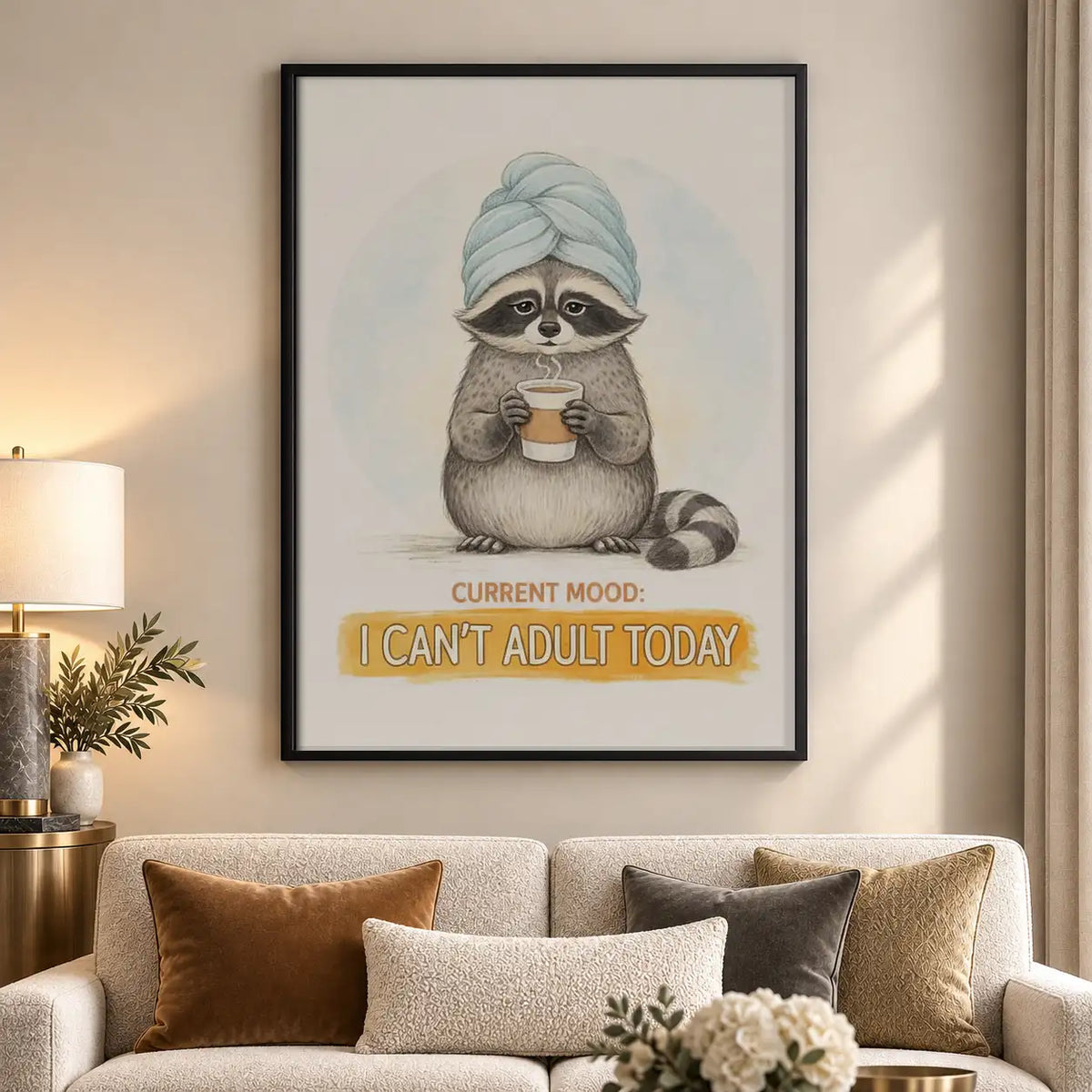 Current Mood Cannot Adult Cat Wall Art 5