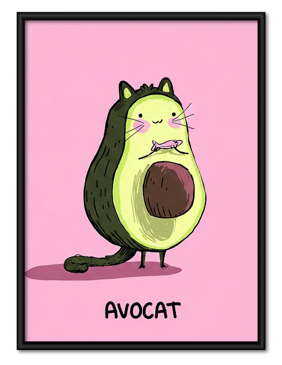 Cute Avocato Character Wall Art 1
