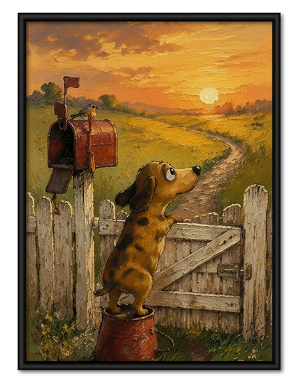 Dachshund at Country Garden Gate Wall Art