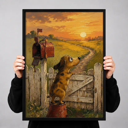 Dachshund at Country Garden Gate Wall Art 3