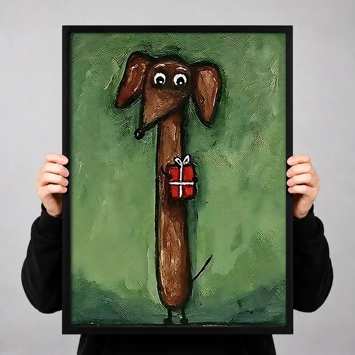 Dachshund Carrying a Gift Wall Art 3