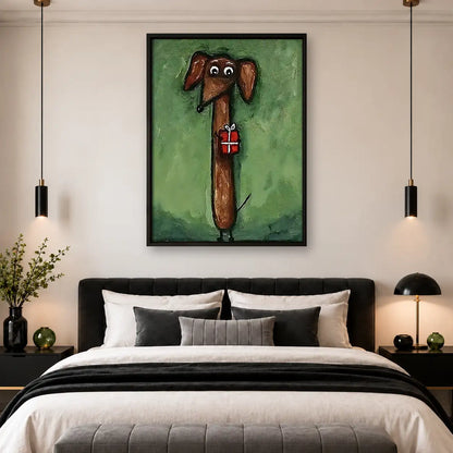 Dachshund Carrying a Gift Wall Art 4
