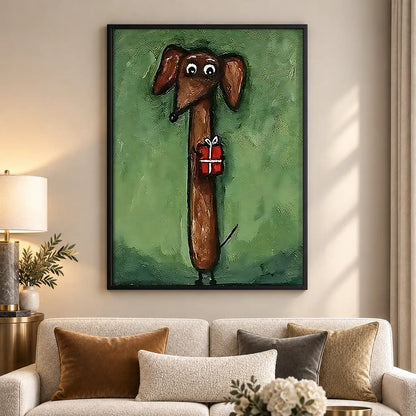 Dachshund Carrying a Gift Wall Art 5