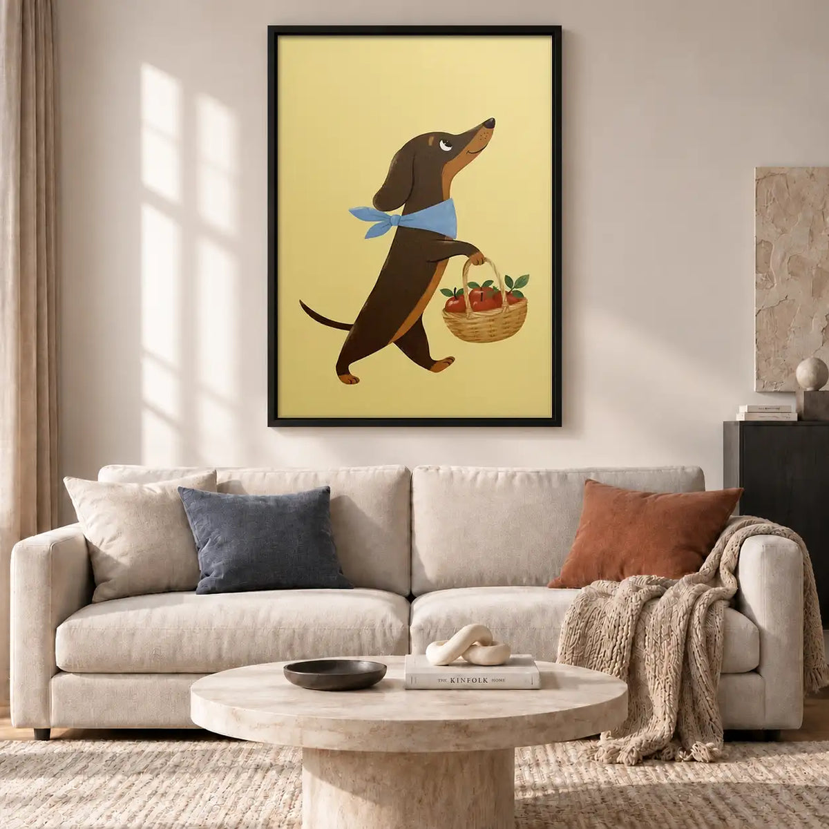 Dachshund Carrying Picnic Basket Wall Art 2
