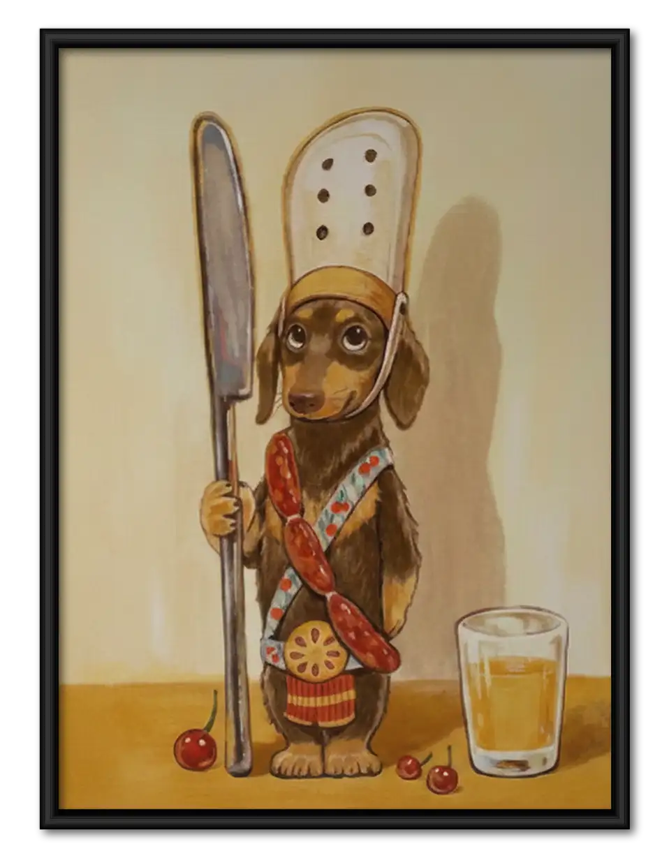 Dachshund Chef with Bread Wall Art 1
