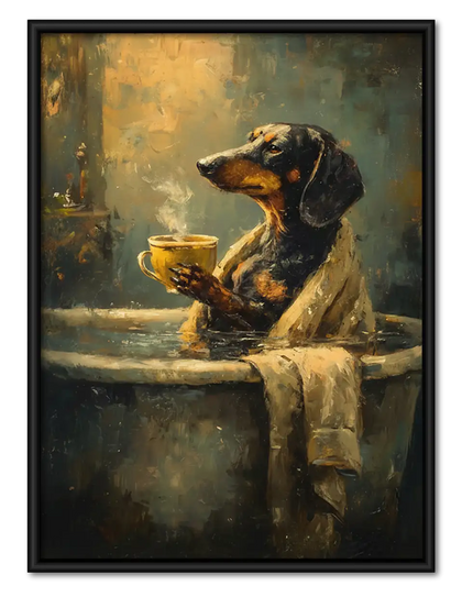 Dachshund Enjoying Whiskey Wall Art