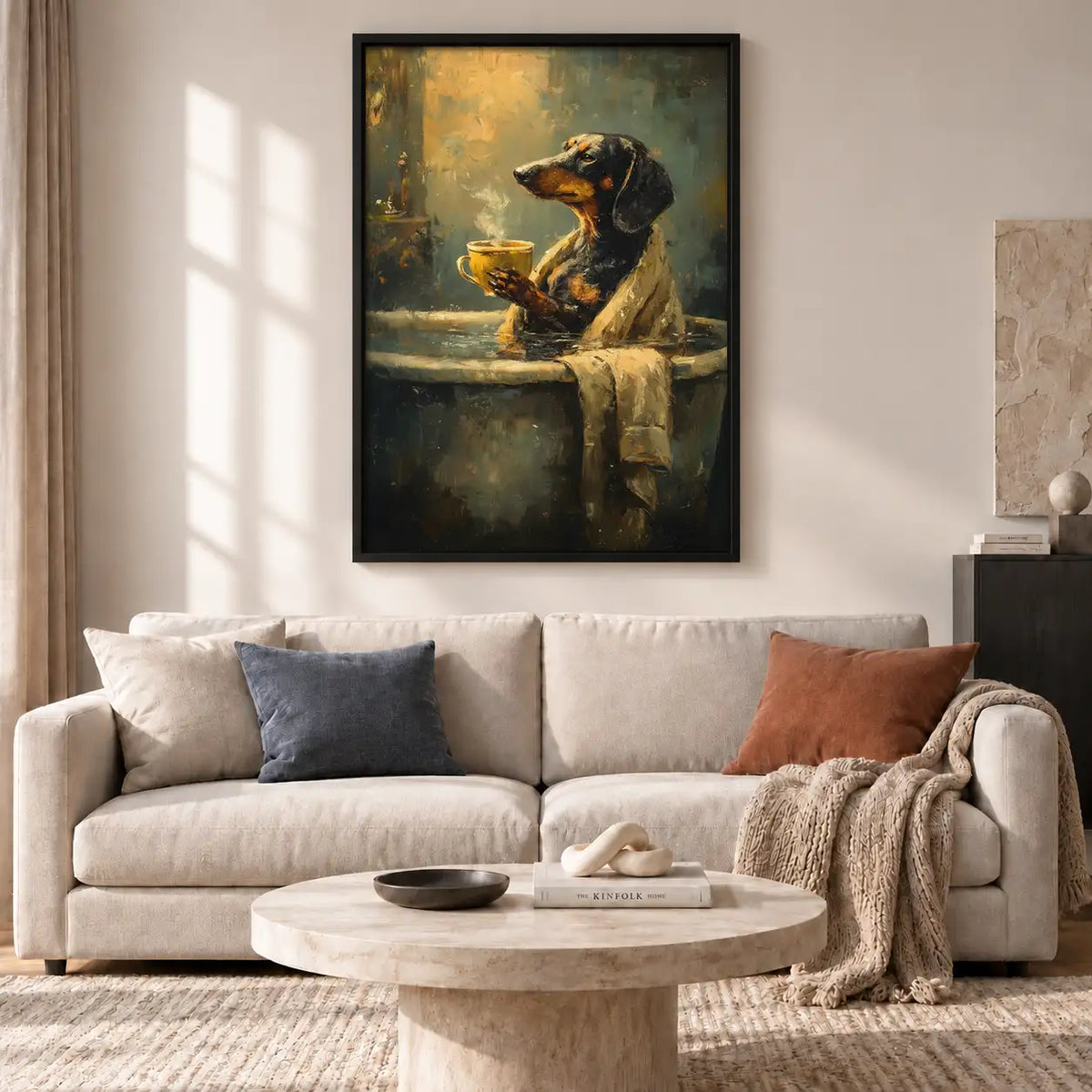 Dachshund Enjoying Whiskey Wall Art 2