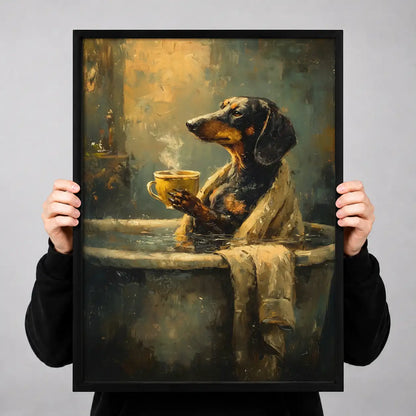 Dachshund Enjoying Whiskey Wall Art 3