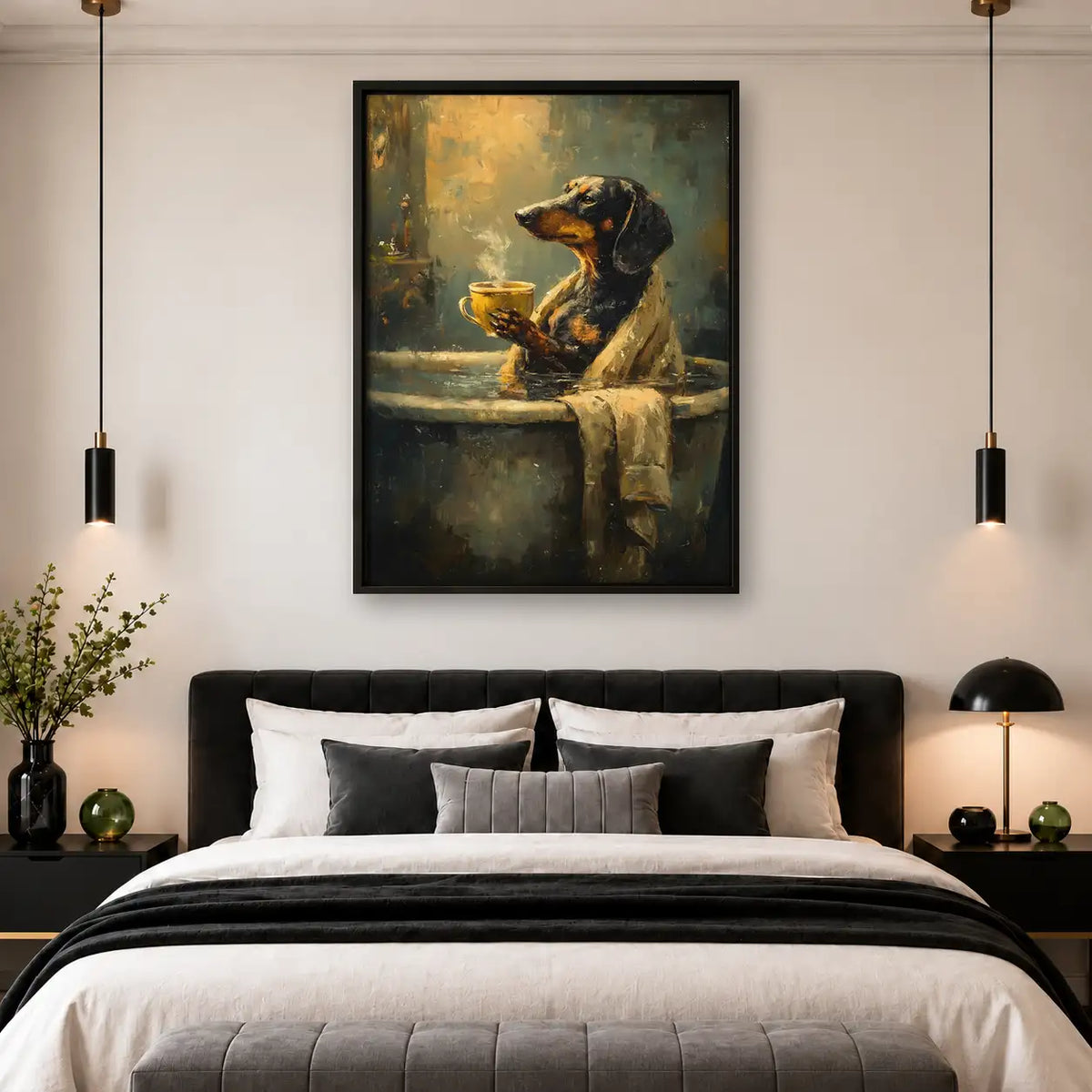 Dachshund Enjoying Whiskey Wall Art 4