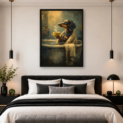 Dachshund Enjoying Whiskey Wall Art 4