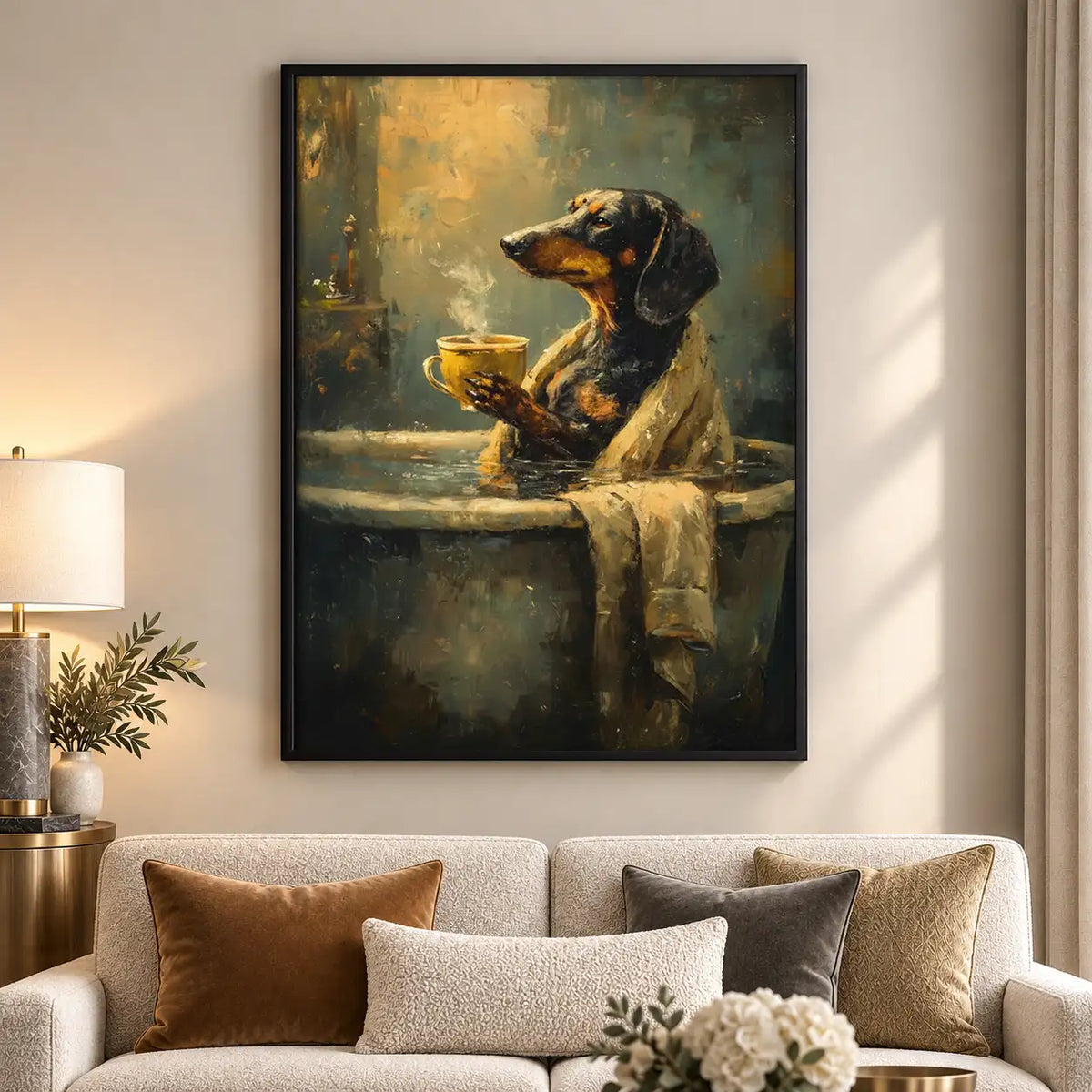 Dachshund Enjoying Whiskey Wall Art 5