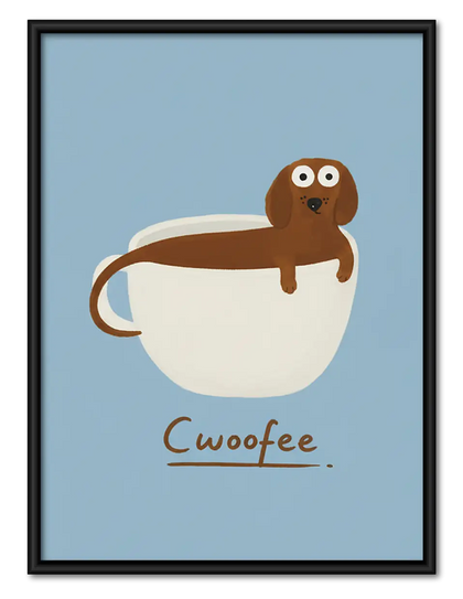 Dachshund in Coffee Cup Wall Art