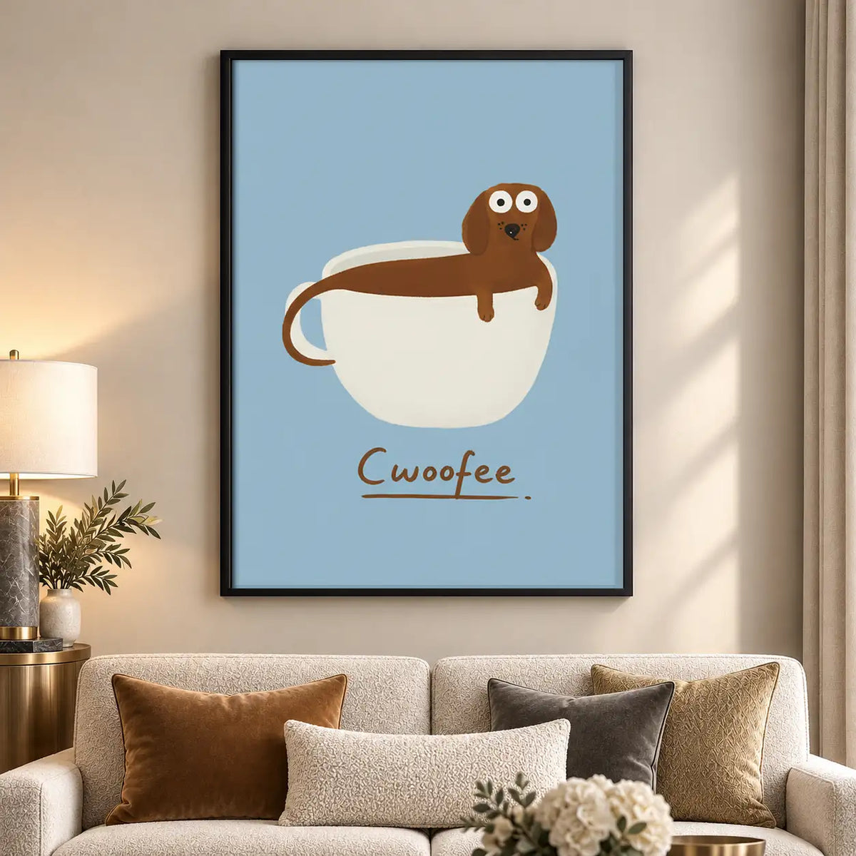 Dachshund in Coffee Cup Wall Art 5