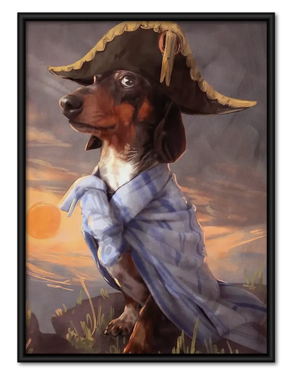 Dachshund in Pirate Hat Portrait Wall Art