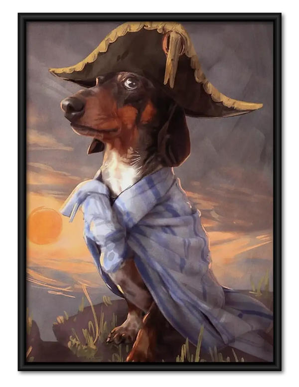 Dachshund in Pirate Hat Portrait Wall Art