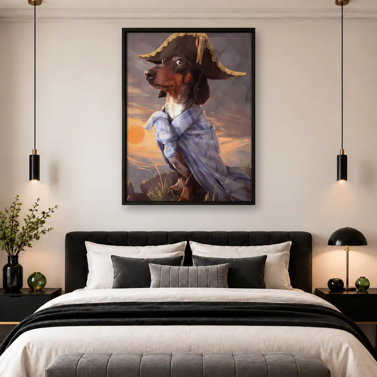 Dachshund in Pirate Hat Portrait Wall Art 4
