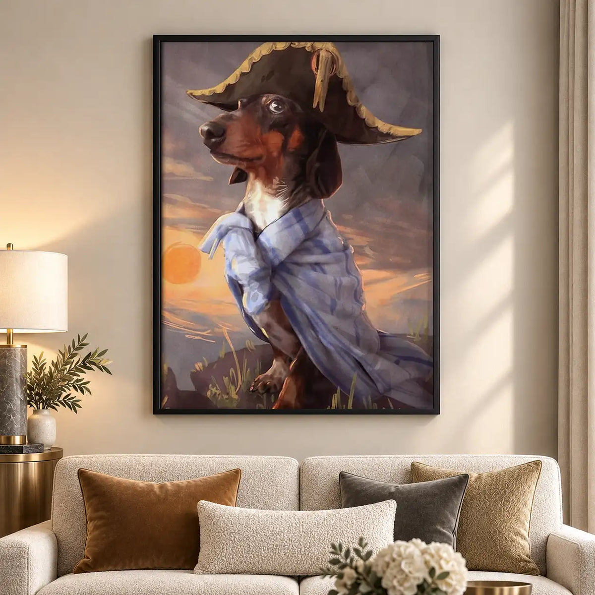 Dachshund in Pirate Hat Portrait Wall Art 5