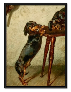 Dachshund Waiting by Table Wall Art