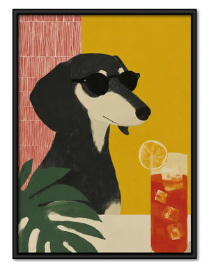 Dachshund with Lemon Drink Wall Art