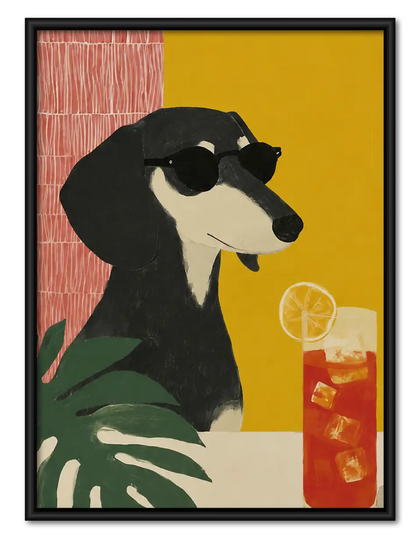 Dachshund with Lemon Drink Wall Art