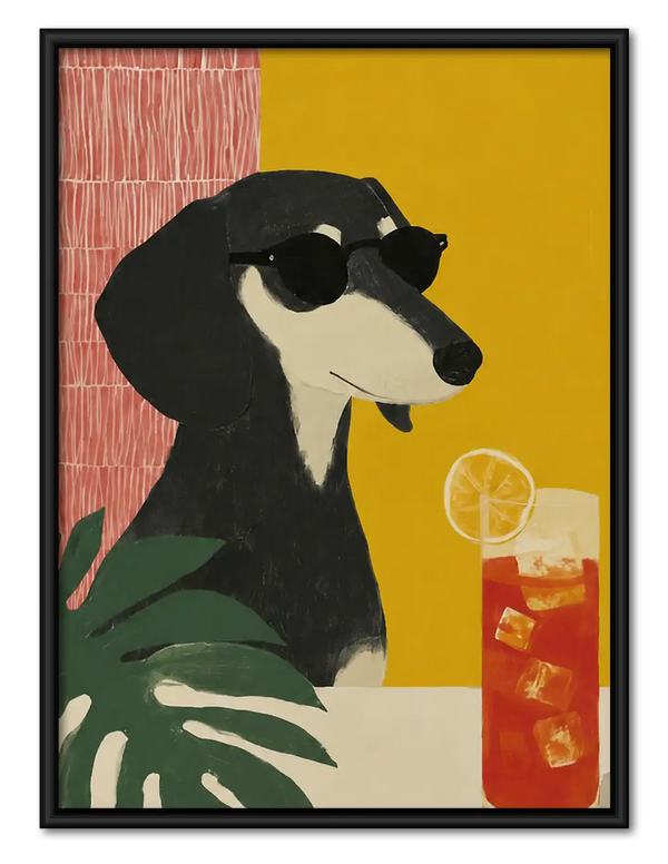 Dachshund with Lemon Drink Wall Art