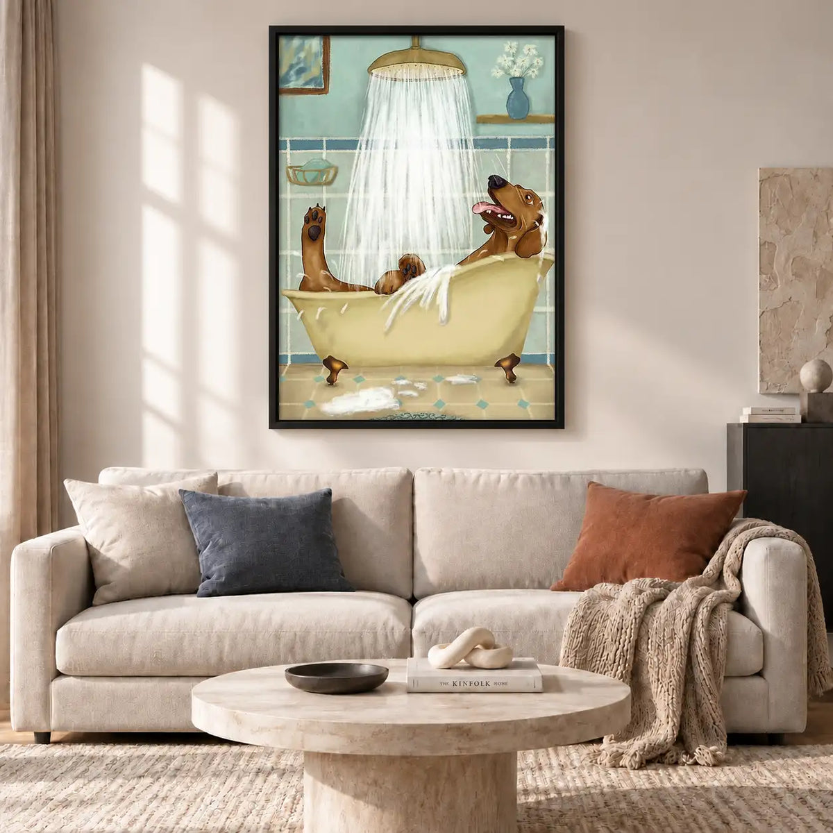 Dachshunds Enjoying Bubble Bath Wall Art 2