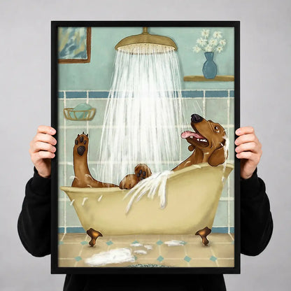 Dachshunds Enjoying Bubble Bath Wall Art 3