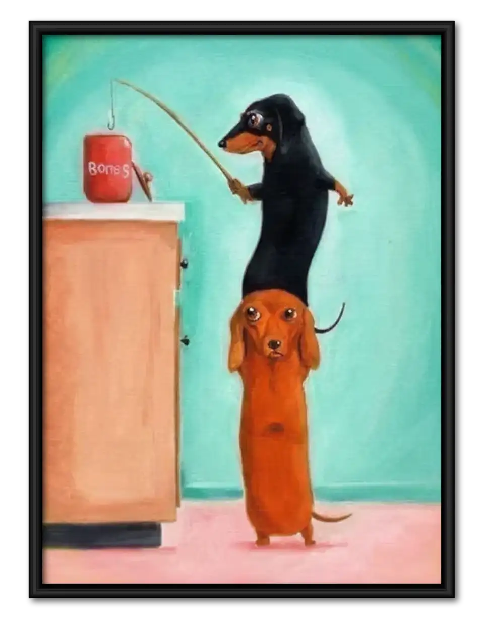 Dachshunds Waiting at the Counter Wall Art 1