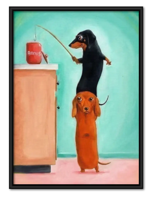 Dachshunds Waiting at the Counter Wall Art