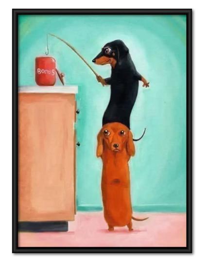 Dachshunds Waiting at the Counter Wall Art