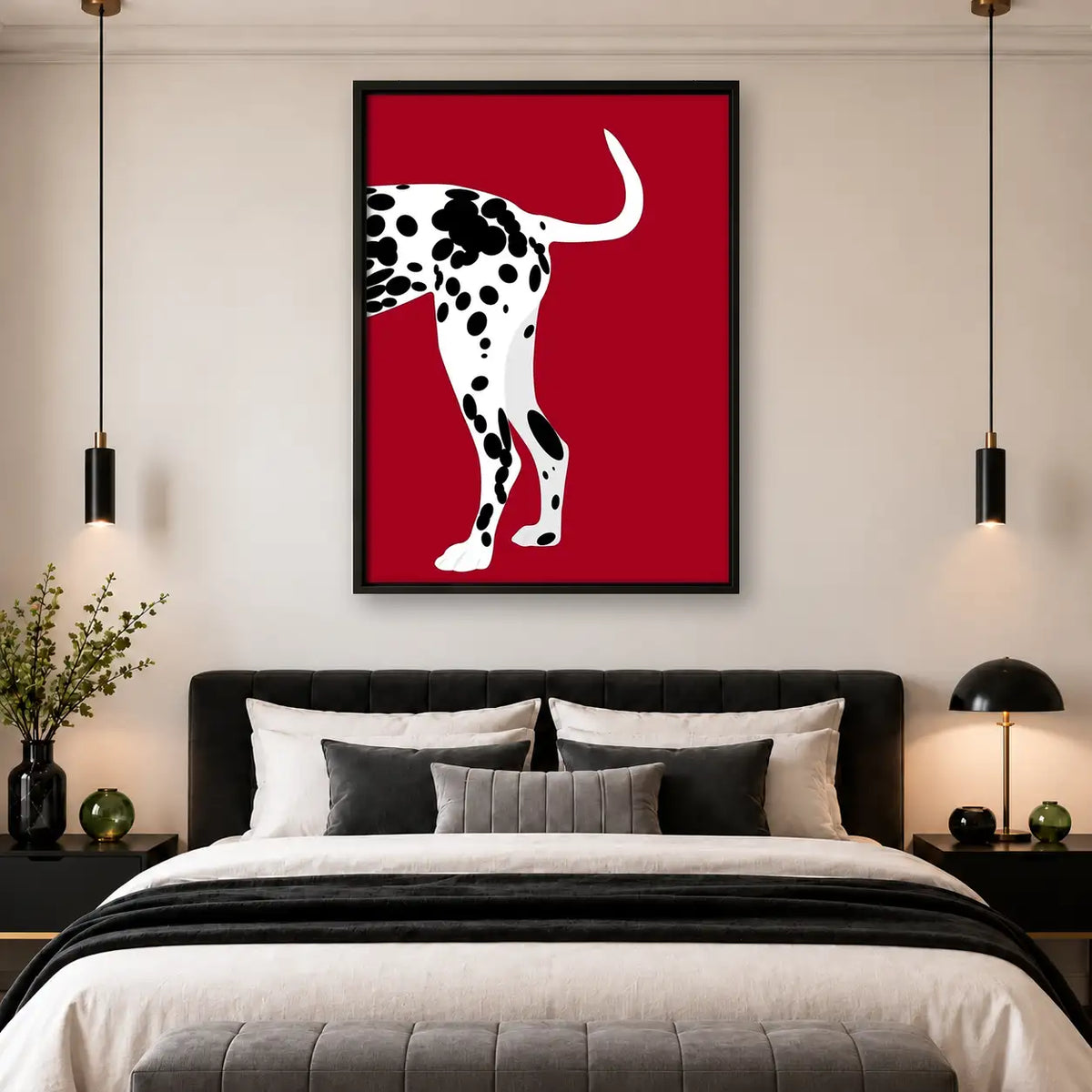 Dalmatian on Crimson Red Wall Art 4