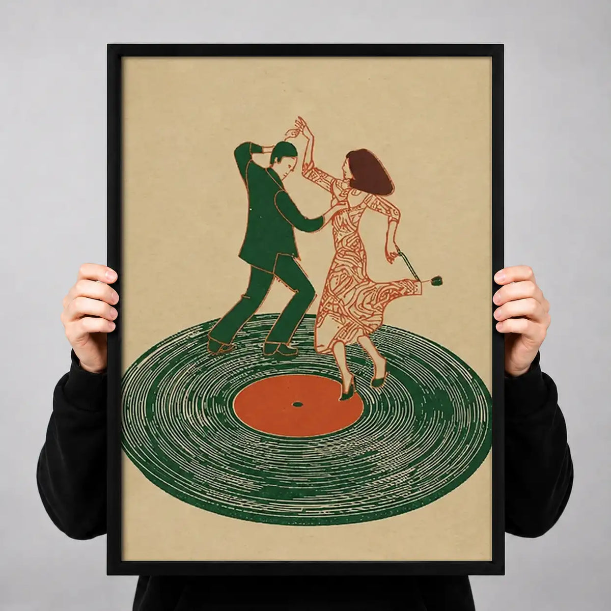 Dancing Couple on Vinyl Record Wall Art 3