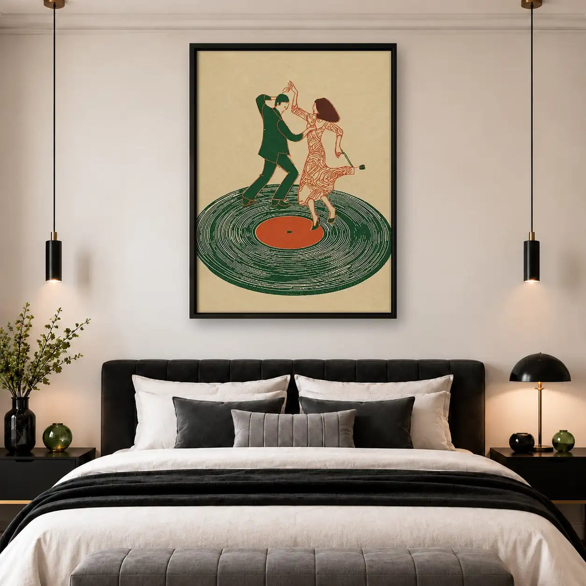 Dancing Couple on Vinyl Record Wall Art 4