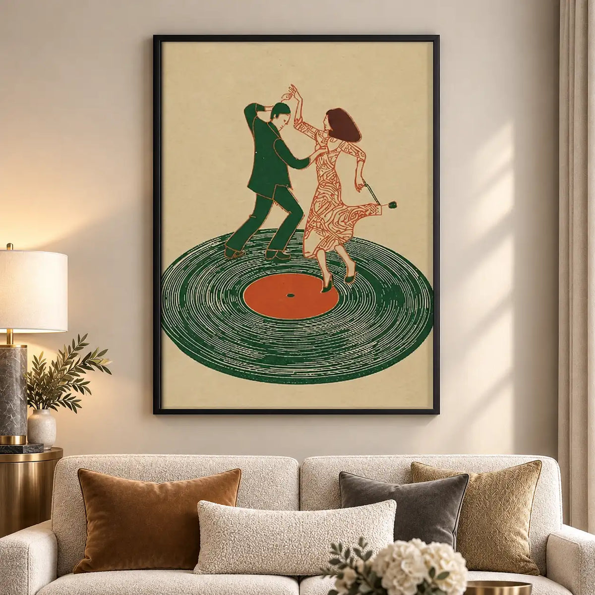 Dancing Couple on Vinyl Record Wall Art 5