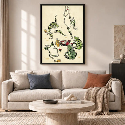 Dancing Frogs Japanese Print Wall Art 2