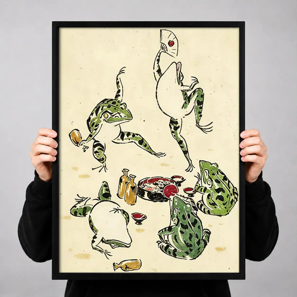 Dancing Frogs Japanese Print Wall Art 3