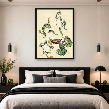 Dancing Frogs Japanese Print Wall Art 4