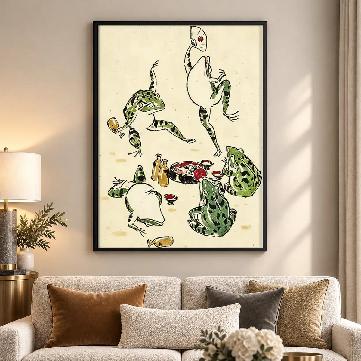 Dancing Frogs Japanese Print Wall Art 5
