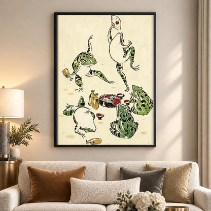 Dancing Frogs Japanese Print Wall Art 5