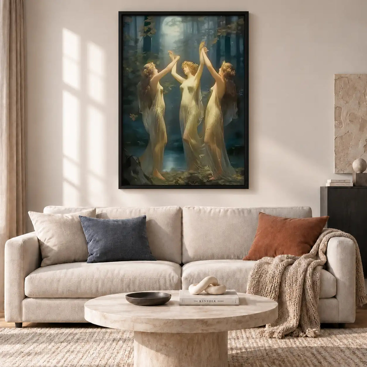Dancing Women in Moonlit Forest Wall Art 2