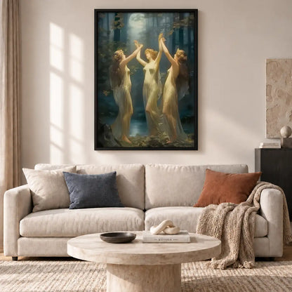 Dancing Women in Moonlit Forest Wall Art 2