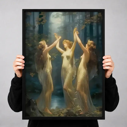 Dancing Women in Moonlit Forest Wall Art 3