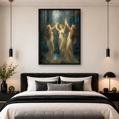 Dancing Women in Moonlit Forest Wall Art 4