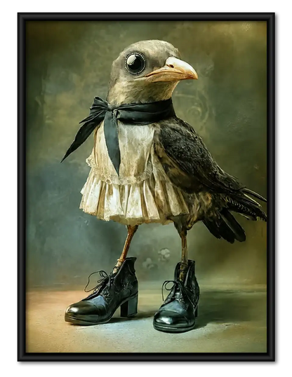 Dapper Bird in Scarf and Boots Wall Art 1