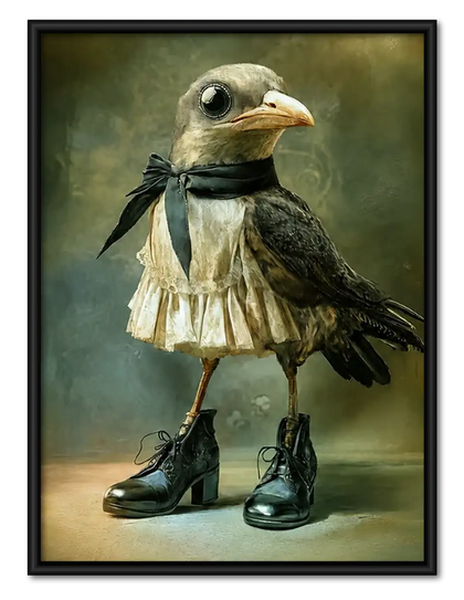 Dapper Bird in Scarf and Boots Wall Art