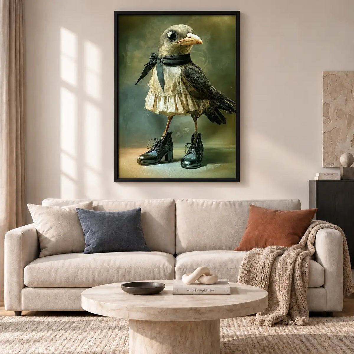 Dapper Bird in Scarf and Boots Wall Art 2