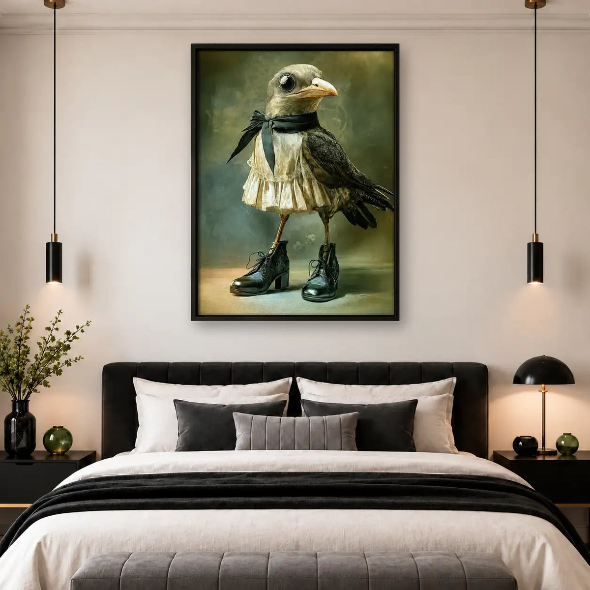 Dapper Bird in Scarf and Boots Wall Art 4