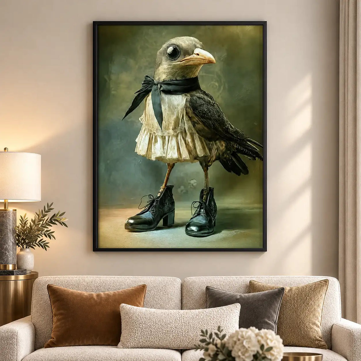 Dapper Bird in Scarf and Boots Wall Art 5