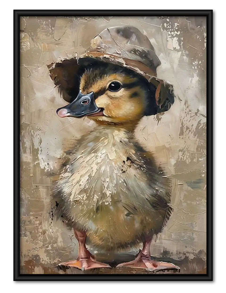 Dapper Duck in Brown Hat Wall Art 1
